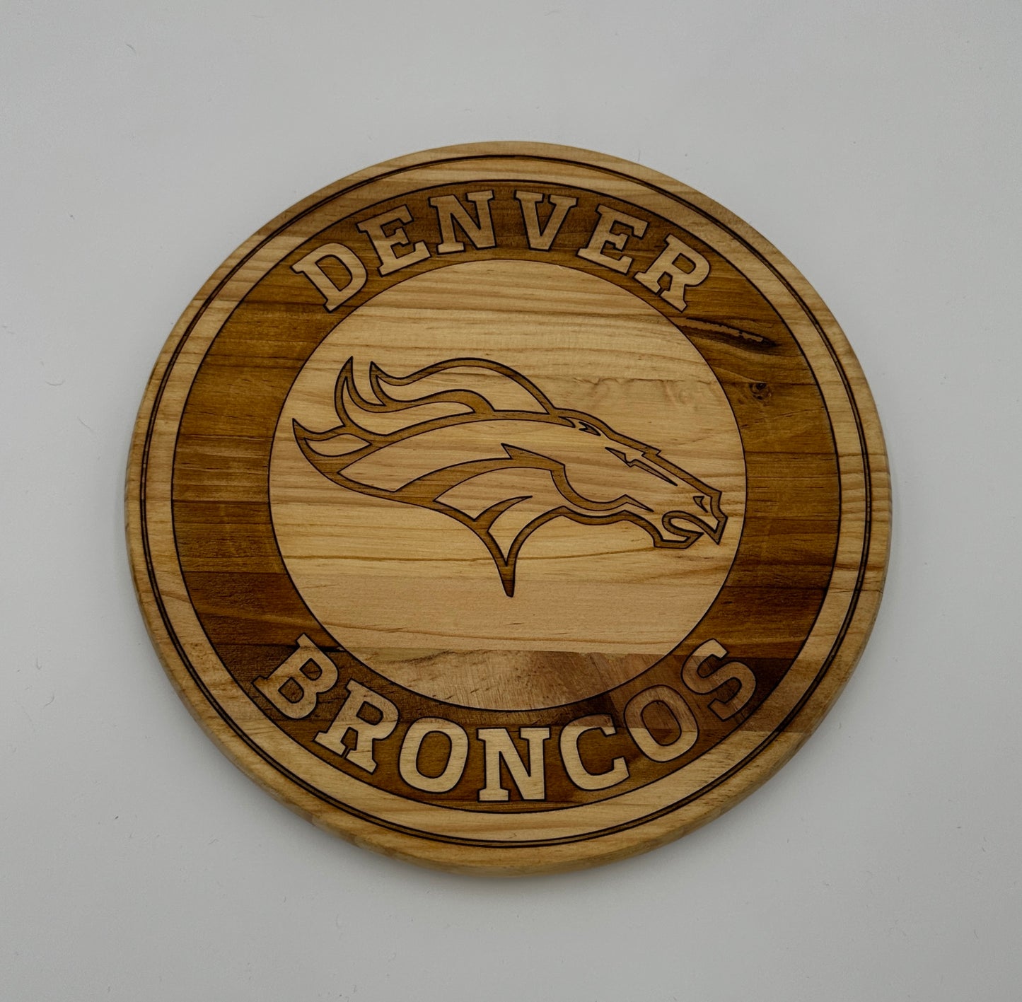 Broncos 10" Wood Round